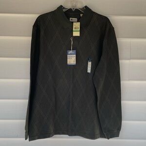 Haggar Argyle Double Jacquard Polo Vine Heather Sz L